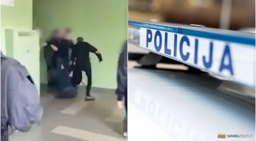 15-latek z Alytaus znany policji brutalnie pobił młodszego kolegę. Co się działo na korytarzu?